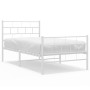 Estructura cama metal con cabecero y pie cama blanca 107x203 cm de vidaXL, Camas y somieres - Ref: Foro24-355722, Precio: 76,...