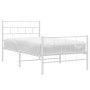 Estructura cama metal con cabecero y pie cama blanca 107x203 cm de vidaXL, Camas y somieres - Ref: Foro24-355722, Precio: 76,...