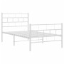 Estructura cama metal con cabecero y pie cama blanca 107x203 cm de vidaXL, Camas y somieres - Ref: Foro24-355722, Precio: 76,...