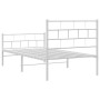 Estructura cama metal con cabecero y pie cama blanca 107x203 cm de vidaXL, Camas y somieres - Ref: Foro24-355722, Precio: 76,...