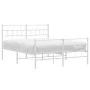 Metal bed frame with headboard and white footboard 120x200 cm by vidaXL, Beds and slatted bases - Ref: Foro24-355724, Price: ...