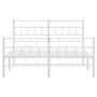 Metal bed frame with headboard and white footboard 120x200 cm by vidaXL, Beds and slatted bases - Ref: Foro24-355724, Price: ...
