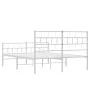 Metal bed frame with headboard and white footboard 120x200 cm by vidaXL, Beds and slatted bases - Ref: Foro24-355724, Price: ...