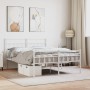 Estructura cama metal con cabecero y estribo blanco 135x190 cm de vidaXL, Camas y somieres - Ref: Foro24-355725, Precio: 97,7...