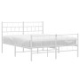 Estructura cama metal con cabecero y estribo blanco 135x190 cm de vidaXL, Camas y somieres - Ref: Foro24-355725, Precio: 97,7...