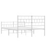 Estructura cama metal con cabecero y estribo blanco 135x190 cm de vidaXL, Camas y somieres - Ref: Foro24-355725, Precio: 97,7...