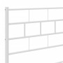 Estructura cama metal con cabecero y estribo blanco 135x190 cm de vidaXL, Camas y somieres - Ref: Foro24-355725, Precio: 97,7...