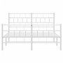 Estructura cama metal cabecero y estribo blanco 140x190 cm de vidaXL, Camas y somieres - Ref: Foro24-355726, Precio: 95,72 €,...