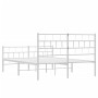 Estructura cama metal cabecero y estribo blanco 140x190 cm de vidaXL, Camas y somieres - Ref: Foro24-355726, Precio: 95,72 €,...