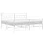 Estructura cama metal con cabecero y estribo blanco 180x200 cm de vidaXL, Camas y somieres - Ref: Foro24-355730, Precio: 127,...