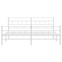 Estructura cama metal con cabecero y estribo blanco 180x200 cm de vidaXL, Camas y somieres - Ref: Foro24-355730, Precio: 127,...