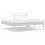 Estructura cama metal con cabecero y pie cama blanco 183x213 cm de vidaXL, Camas y somieres - Ref: Foro24-355731, Precio: 119...