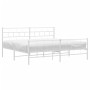 Estructura cama metal con cabecero y pie cama blanco 183x213 cm de vidaXL, Camas y somieres - Ref: Foro24-355731, Precio: 119...