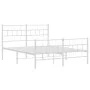 Metal bed frame with headboard and white footboard 140x200 cm by vidaXL, Beds and slatted bases - Ref: Foro24-355727, Price: ...