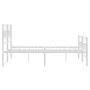 Metal bed frame with headboard and white footboard 140x200 cm by vidaXL, Beds and slatted bases - Ref: Foro24-355727, Price: ...