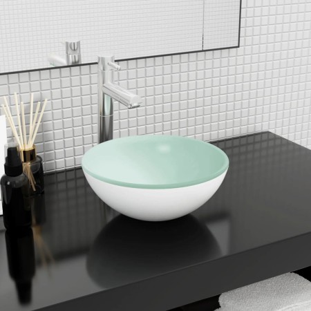 Lavabo de vidrio templado blanco 30x12 cm de vidaXL, Lavabos - Ref: Foro24-345253, Precio: 59,29 €, Descuento: %