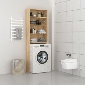 Armario lavadora roble Sonoma 64x24x190 cm de vidaXL, Accesorios para lavadoras y secadoras - Ref: Foro24-808407, Precio: 70,...