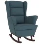 Silla mecedora con patas de madera de caucho terciopelo azul de vidaXL, Mecedoras - Ref: Foro24-329362, Precio: 214,39 €, Des...