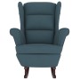 Silla mecedora con patas de madera de caucho terciopelo azul de vidaXL, Mecedoras - Ref: Foro24-329362, Precio: 220,43 €, Des...