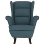 Silla mecedora con patas de madera de caucho terciopelo azul de vidaXL, Mecedoras - Ref: Foro24-329362, Precio: 214,39 €, Des...