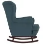 Silla mecedora con patas de madera de caucho terciopelo azul de vidaXL, Mecedoras - Ref: Foro24-329362, Precio: 214,39 €, Des...