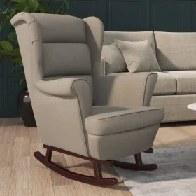 Rocking chair light gray velvet rubber wood legs by vidaXL, Rocking chairs - Ref: Foro24-329363, Price: 219,80 €, Discount: %
