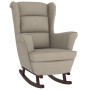 Silla mecedora patas de madera de caucho terciopelo gris claro de vidaXL, Mecedoras - Ref: Foro24-329363, Precio: 221,43 €, D...