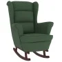Silla mecedora patas de madera caucho terciopelo verde oscuro de vidaXL, Mecedoras - Ref: Foro24-329365, Precio: 262,85 €, De...