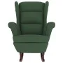 Silla mecedora patas de madera caucho terciopelo verde oscuro de vidaXL, Mecedoras - Ref: Foro24-329365, Precio: 262,85 €, De...