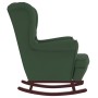Silla mecedora patas de madera caucho terciopelo verde oscuro de vidaXL, Mecedoras - Ref: Foro24-329365, Precio: 264,26 €, De...