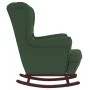 Silla mecedora patas de madera caucho terciopelo verde oscuro de vidaXL, Mecedoras - Ref: Foro24-329365, Precio: 262,85 €, De...