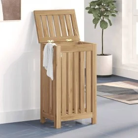 Cesto de la ropa sucia madera maciza de teca 35x25x60 cm de vidaXL, Cestas para ropa - Ref: Foro24-340758, Precio: 69,32 €, D...