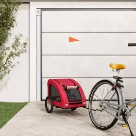 Pet Bicycle Trailer Iron Oxford Cloth Red by vidaXL, pet strollers - Ref: Foro24-93957, Price: 97,68 €, Discount: %