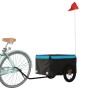 Remolque para bicicleta hierro negro y azul 30 kg de vidaXL, Remolques para bicicletas - Ref: Foro24-94079, Precio: 78,64 €, ...
