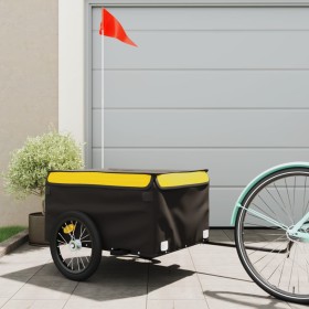 Remolque para bicicleta hierro negro y amarillo 45 kg de vidaXL, Remolques para bicicletas - Ref: Foro24-94085, Precio: 81,23...
