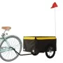 Remolque para bicicleta hierro negro y amarillo 45 kg de vidaXL, Remolques para bicicletas - Ref: Foro24-94085, Precio: 79,97...
