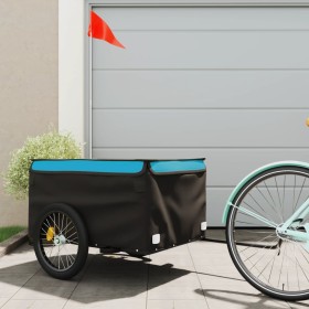 Remolque para bicicleta hierro negro y azul 45 kg de vidaXL, Remolques para bicicletas - Ref: Foro24-94093, Precio: 87,12 €, ...