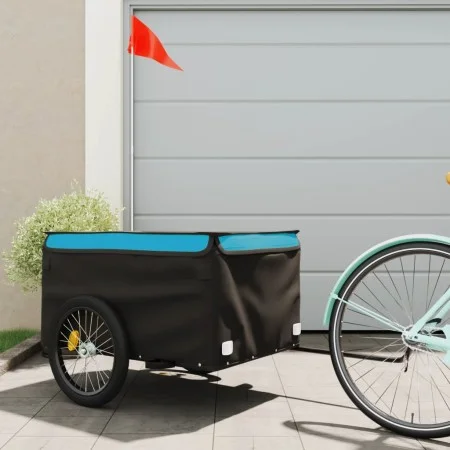 Remolque para bicicleta hierro negro y azul 45 kg de vidaXL, Remolques para bicicletas - Ref: Foro24-94093, Precio: 86,99 €, ...