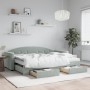 Sofá cama nido con cajones terciopelo gris claro 80x200 cm de vidaXL, Camas y somieres - Ref: Foro24-3197366, Precio: 454,90 ...