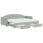 Sofá cama nido con cajones terciopelo gris claro 80x200 cm de vidaXL, Camas y somieres - Ref: Foro24-3197366, Precio: 454,90 ...