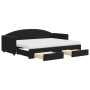 Sofá cama nido con cajones terciopelo negro 80x200 cm de vidaXL, Camas y somieres - Ref: Foro24-3197370, Precio: 447,62 €, De...