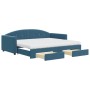 Sofá cama nido con cajones terciopelo azul 90x200 cm de vidaXL, Camas y somieres - Ref: Foro24-3197372, Precio: 478,56 €, Des...