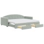Sofá cama nido con cajones terciopelo gris claro 90x200 cm de vidaXL, Camas y somieres - Ref: Foro24-3197373, Precio: 466,73 ...