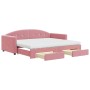 Sofá cama nido con cajones terciopelo rosa 90x200 cm de vidaXL, Camas y somieres - Ref: Foro24-3197376, Precio: 477,13 €, Des...