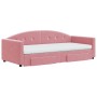 Sofá cama nido con cajones terciopelo rosa 90x200 cm de vidaXL, Camas y somieres - Ref: Foro24-3197376, Precio: 477,13 €, Des...