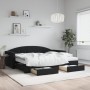 Sofá cama nido con cajones terciopelo negro 90x200 cm de vidaXL, Camas y somieres - Ref: Foro24-3197377, Precio: 463,38 €, De...