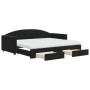 Sofá cama nido con cajones terciopelo negro 90x200 cm de vidaXL, Camas y somieres - Ref: Foro24-3197377, Precio: 463,38 €, De...