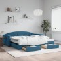 Sofá cama nido con cajones terciopelo azul 100x200 cm de vidaXL, Camas y somieres - Ref: Foro24-3197379, Precio: 463,70 €, De...