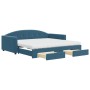 Sofá cama nido con cajones terciopelo azul 100x200 cm de vidaXL, Camas y somieres - Ref: Foro24-3197379, Precio: 463,70 €, De...