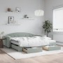 Sofá cama nido con cajones terciopelo gris claro 100x200 cm de vidaXL, Camas y somieres - Ref: Foro24-3197380, Precio: 480,25...